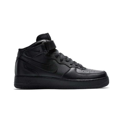 AIR FORCE 1 "ALL BLACK" MID (Кожа)